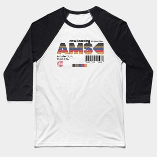 Vintage Amsterdam AMS Holland Retro Travel Baseball T-Shirt